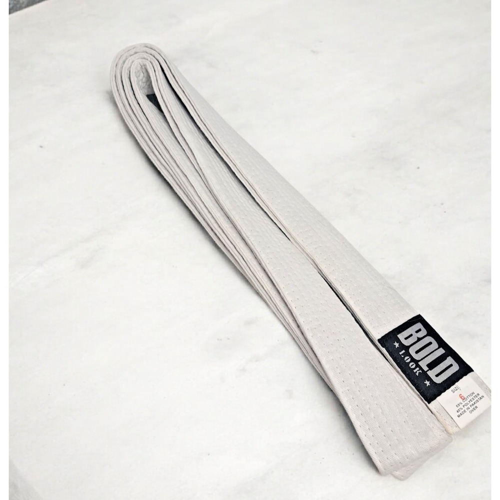 White Karate Bold Look Belt Size 6 Martial Arts - NEW OPEN BOX